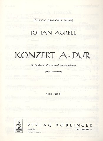 Konzert A-Dur für Cembalo (Klavier) und Streichorchester