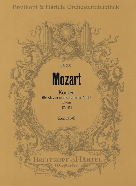 Konzert Nr. 16 D-Dur KV451 für Klavier und Orchester