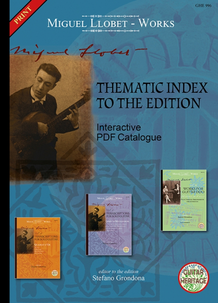 Thematic Index to the Llobet Edition for guitar