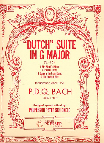 Dutch Suite in D Major for bassoon and tuba, score