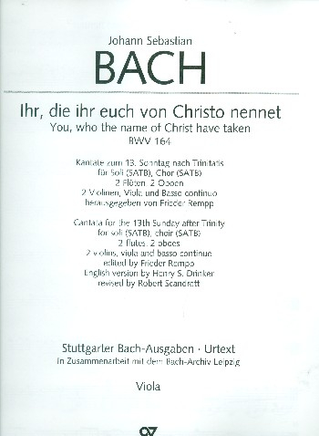 Ihr, die ihr euch von Christo nennet Kantate Nr.164 BWV164