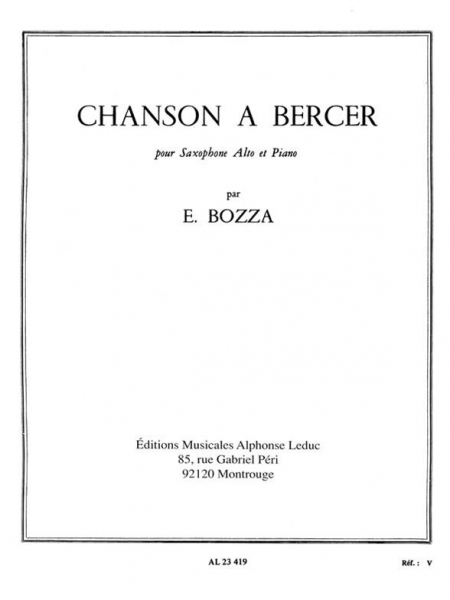 Chanson a Bercer pour saxophone alto et piano