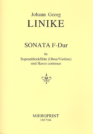 Sonate F-Dur für Sopranblockflöte (Oboe/Violine) und Bc