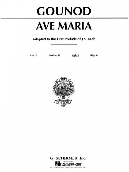 Ave Maria f major (Bach/Gounod) for high voice and piano (la/en)