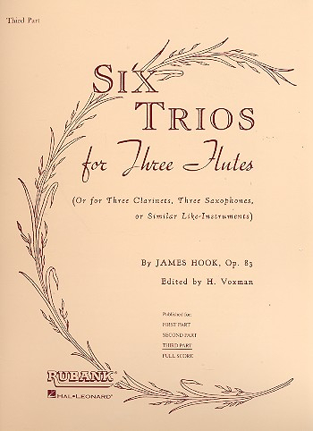 6 Trios op.83 for 3 flutes (or clarinets, saxophones)