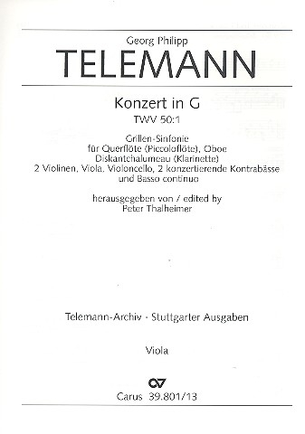 Grillen-Sinfonie G-Dur TWV50:1 für Orchester