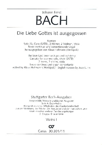 DIE LIEBE GOTTES IST AUSGEGOSSEN FUER S SOLO, SATB CHOR UND ORCHE-