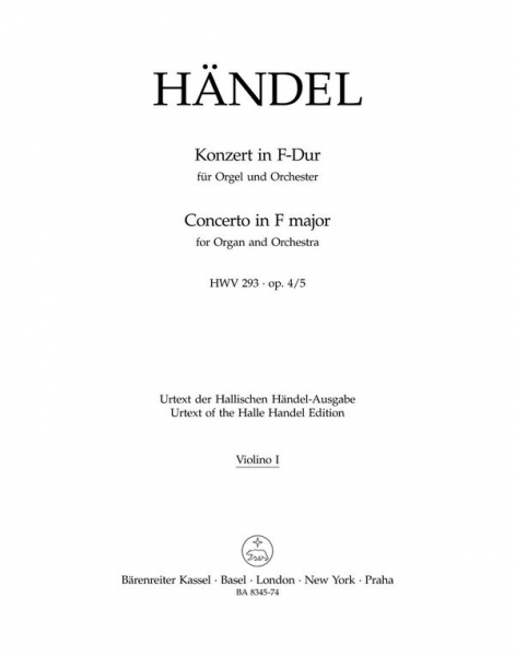 Konzert F-Dur op.4,5 HWV293 für Orgel und Orchester