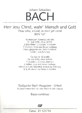 Herr Jesu Christ wahr&#039; Mensch und Gott Kantate Nr.127 BWV127