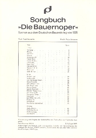 Die Bauernoper Szenen aus dem deutschen Bauernkrieg von 1525