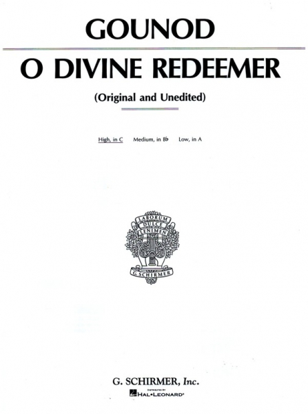 O divine Redeemer for high voice and piano (c minor)