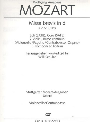 Missa brevis d-Moll KV65 für Soli, Chor und Orchester