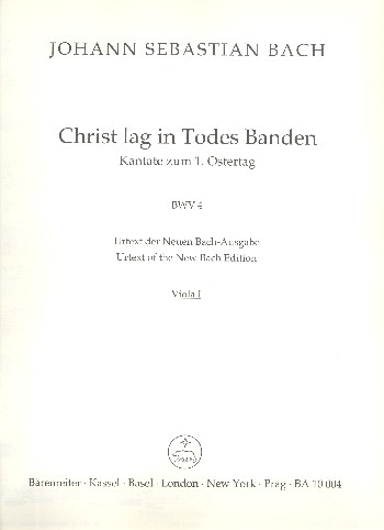 Christ lag in Todesbanden Kantate Nr.4 BWV4