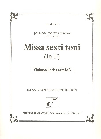 Missa sexti toni in F für Soli, gem Chor, 2 Violinen und Bc