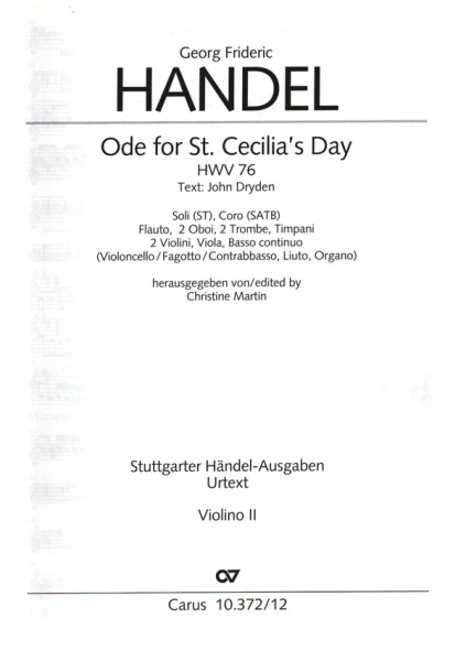 Ode for St. Cecilia&#039;s Day HWV76 für Soli, gem Chor und Orchester