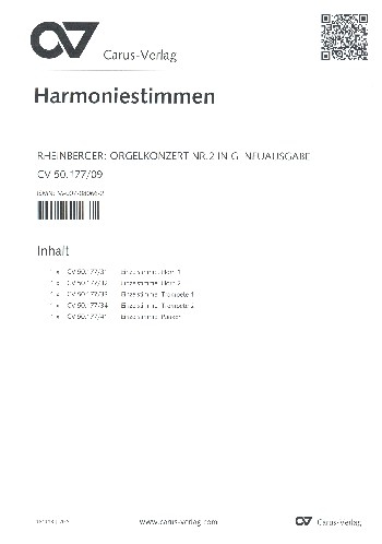 Konzert g-Moll Nr.2 op.177 für Orgel und Orchester