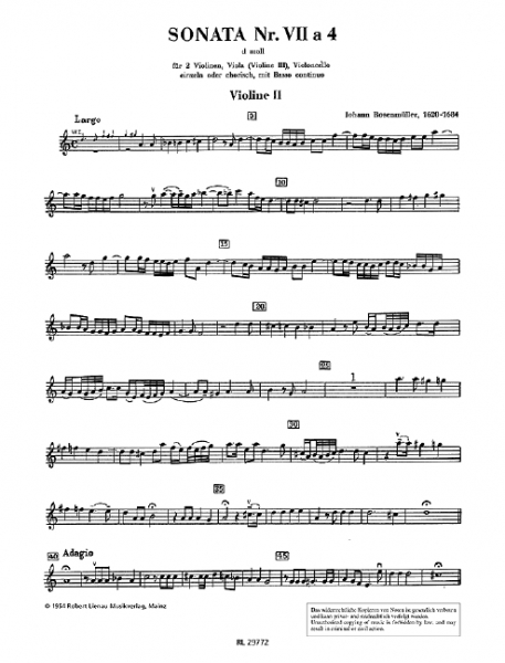 Sonate d-Moll Nr.7 à 4 für Streicher und Bc