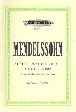 Ausgewählte Lieder für hohe Singstimme und Klavier (dt)