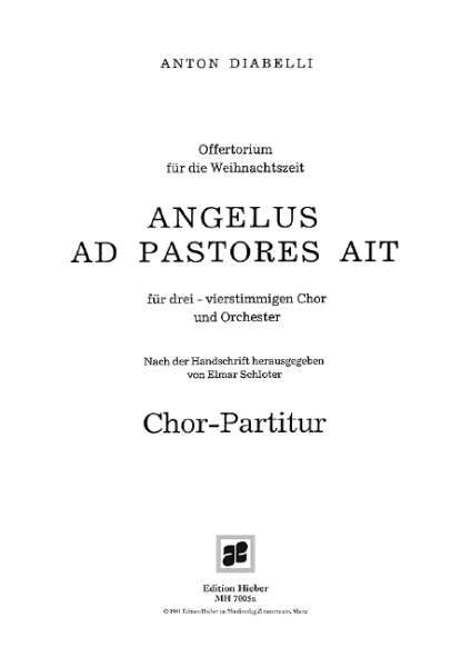 ANGELUS AD PASTORES AIT OFFERTORIUM FUER 3-4STG. CHOR UND ORCHESTER