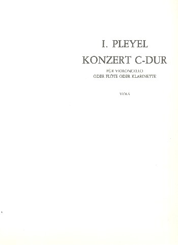 Konzert C-Dur für Violoncello (Flöte, Klarinette) und Orchester