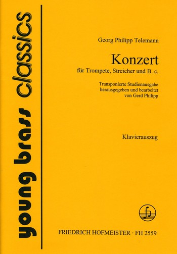 Konzert für Trompete, Streicher und Bc für Trompete in C und Klavier