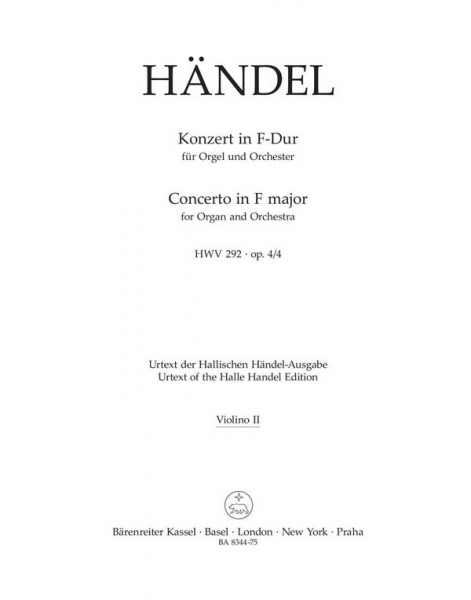 Konzert F-Dur op.4,4 HWV292 für Orgel und Orchester