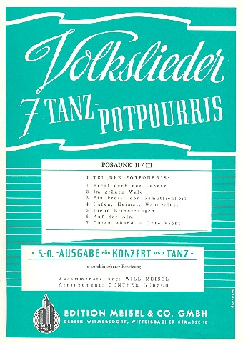 7 Volkslieder Tanzpotpourris für Orchester