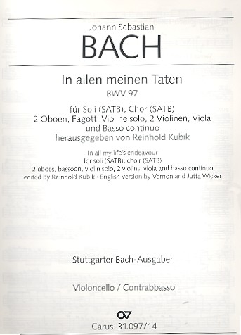 In allen meinen Taten Kantate Nr.97 BWV97