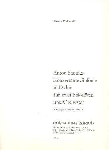 Konzertante Sinfonie D-Dur für 2 Flöten und Kammerorchester