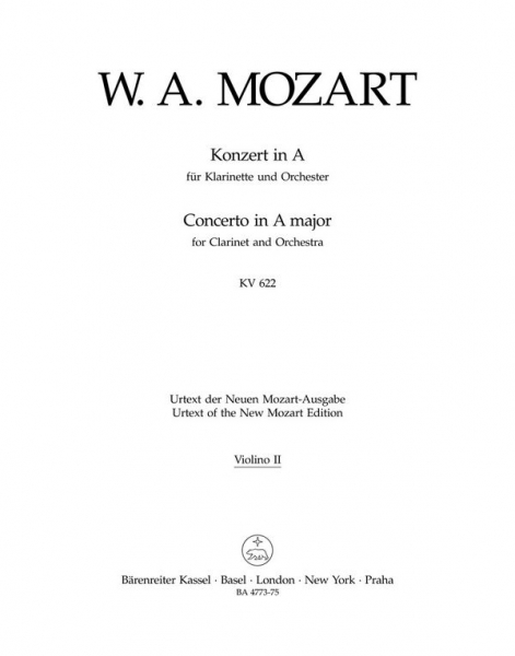 Konzert A-Dur KV622 für Klarinette und Orchester