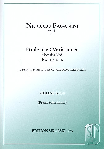 Etüde in 60 Variationen über das Lied Barucaba op.14