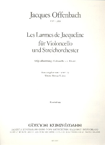 Les larmes de Jacqueline für Violoncello und Streichorchester