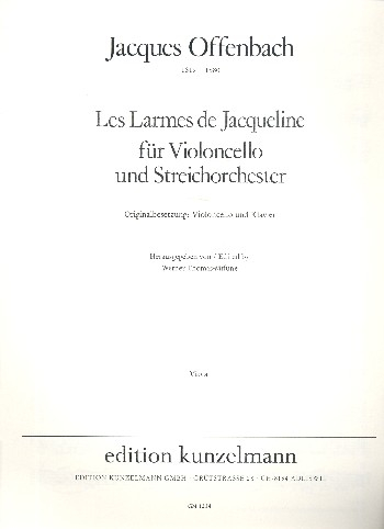 Les larmes de Jacqueline für Violoncello und Streichorchester