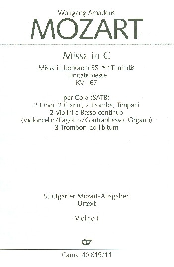 Missa C-Dur KV167 für Soli, Chor und Orchester