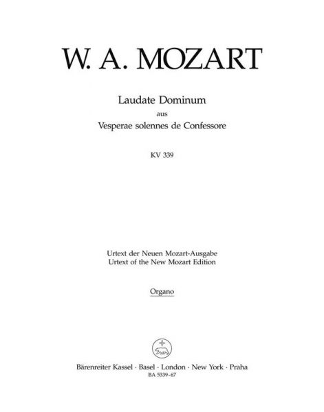 Laudate Dominum KV339 für Soli, Chor und Orchester