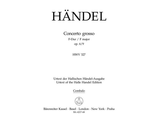 Concerto grosso F-Dur op.6,9 HWV327 für Orchester