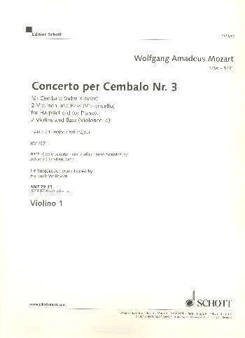 Concerto III Es-Dur KV 107 für Cembalo (Klavier), 2 Violinen und Bass (Violoncello)